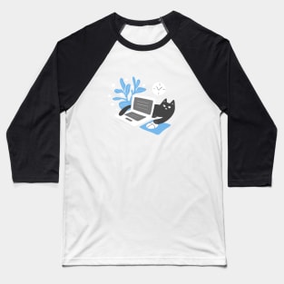 Cat and a laptop Baseball T-Shirt